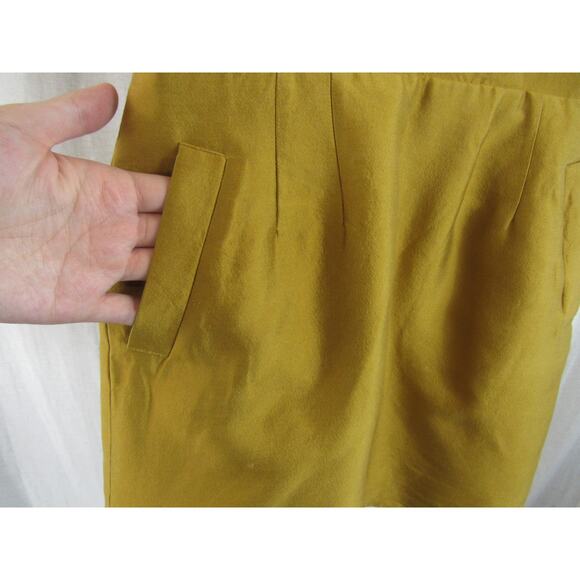 Maeve Size 0 Silk Wool Mustard Yellow Golden Chardonnay Dress Mini Anthropologie - Picture 3 of 7